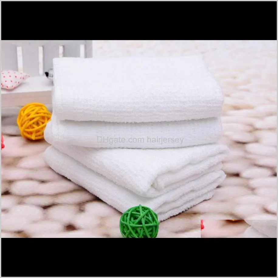 Textiles Home Garden Drop Delivery 2021 White Small Square 20X20Cm Regalo personalizzato Asciugamano assorbente El Tovagliolo di cotone Fazzoletto