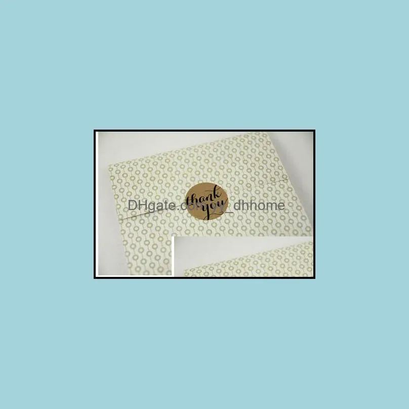 `Thank You` Typeface Brown Kraft Stickers For Envelopes Card Bag sealing sticker