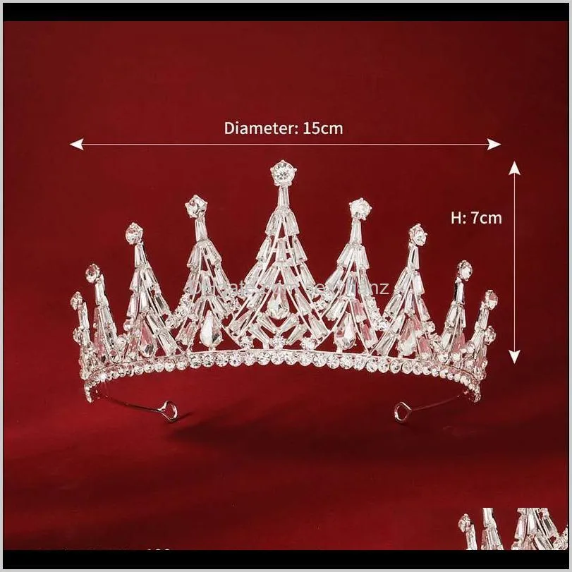 forseven silver color simple shining crystal tiaras crowns royal princess diadem bride noiva wedding hair jewellry accessories