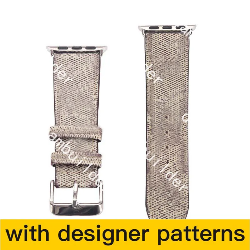 lyxiga designerband Klockarmband Klockarmband 42mm 38mm 40mm 44mm iwatch 2 3 4 5 band Läderrem Armband Fashion Stripes