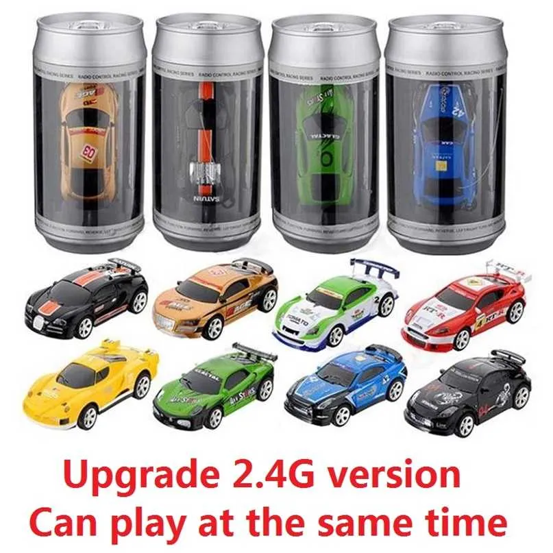 Upgrade 2.4Ghz 8 Colors Sales 20Km/h Coke Can Mini RC Car Radio Remote Control Micro Racing Toy Different frequency Gift 211027