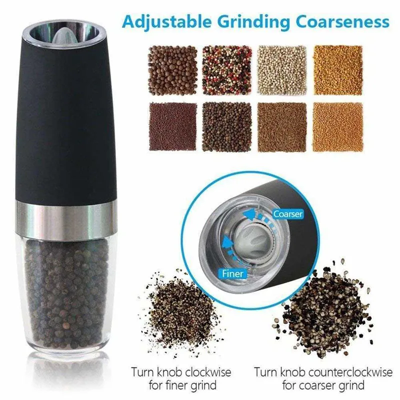 Gravity Induction Electric Pepper Mills Large Capacity Automatic Induction  Peppers Grinder Spice Grain Sea Salt Processor Seasoning Container Kitchen  ZL0648 From Lonyee, $16.84