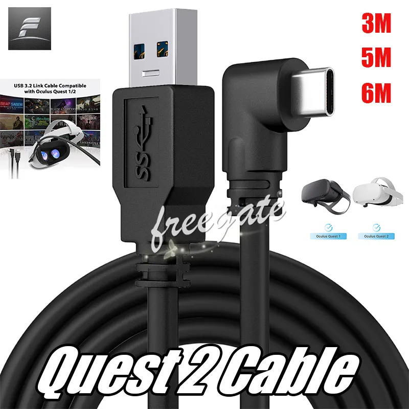 Suministro Al Por Mayor Cable Quest 2 De 10 Pies, 16 Pies Y 20 Pies, USB A  C Para Cables Oculus Quest Link, Transferencia De Datos De Alta Velocidad  3A, Auriculares VR