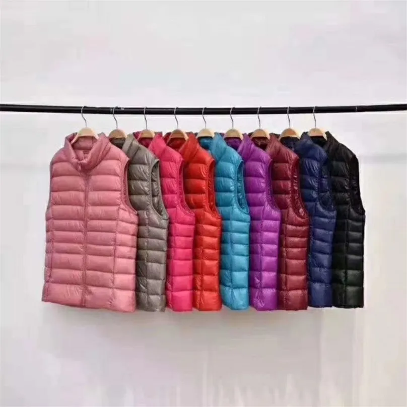 Ultra Light Sleeveless Womens Winter Down Jacket With White Duck