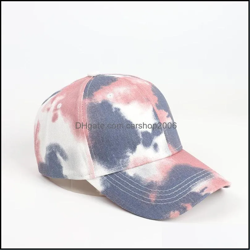 Wide Brim Hats Europe And The United States Tie-dye Gradient Color Baseball Cap Men Women Korean Edition Street