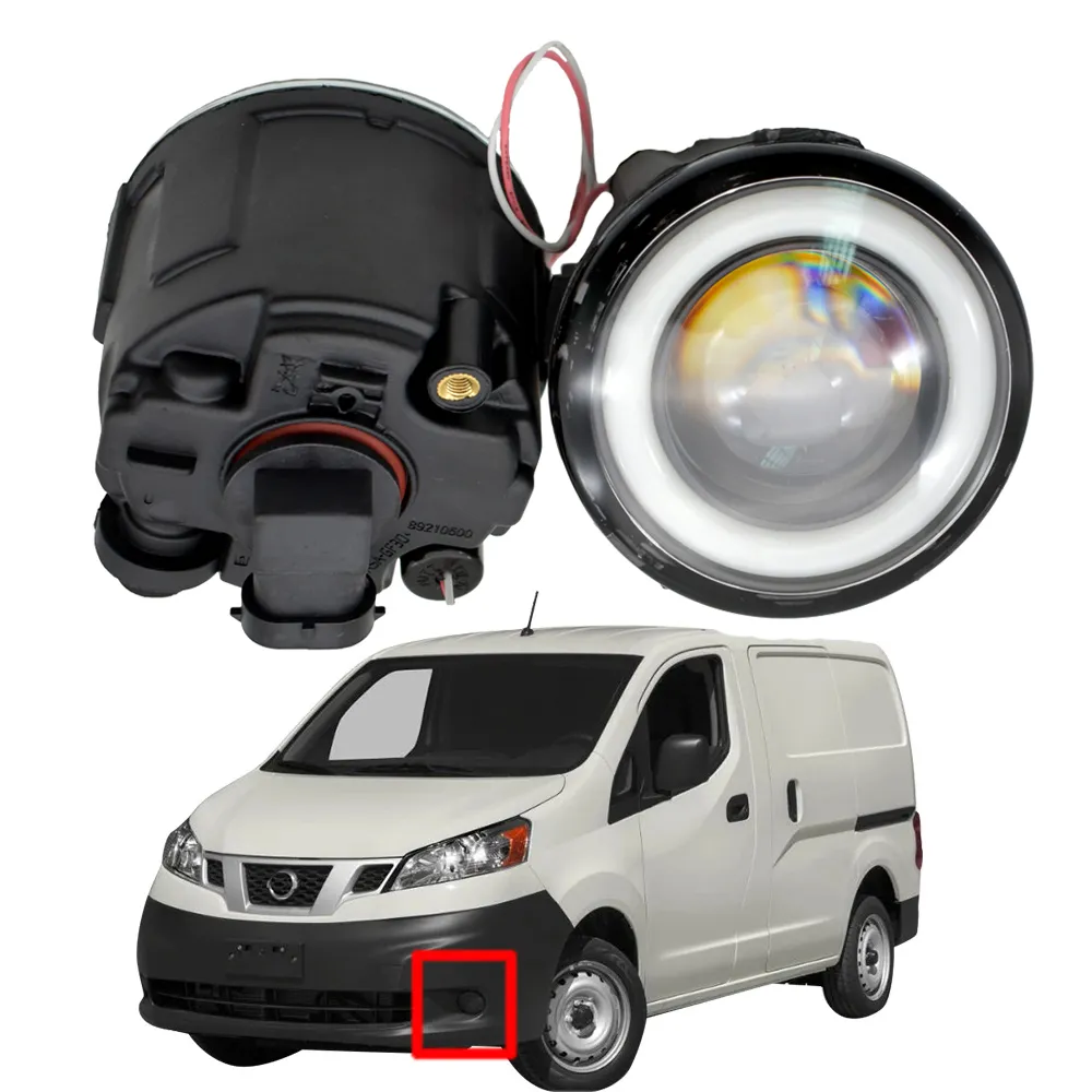 För Nissan NV200 2010-2015 Fog Light LED DRL Styling Lens Angel Eye Car Tillbehör strålkastare Hög kvalitet