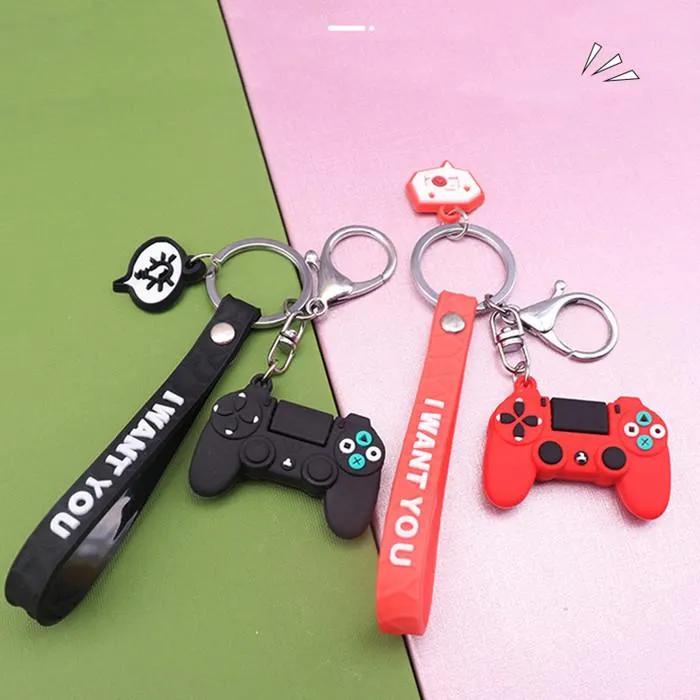 Cartoon Game Controller Keyring Cute Gamepad Boyfriend Joystick Key Chain Men Boy Bag Pendant Gift Keychain YHM663