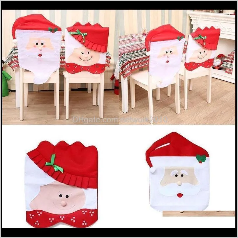 Chair Cover 2020 Merry Christmas Decorations For Home Christmas Ornaments New Year 2021 Navidad Xmas Gift Santa Claus Hat1