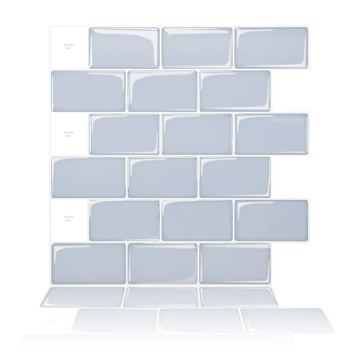 Art3D 30x30cm descascam e vara backsplash telhas 3d adesivos de parede para cozinha casa de banho quartos de lavandaria quarto, cinza brilhante, papéis de parede (10 folhas)