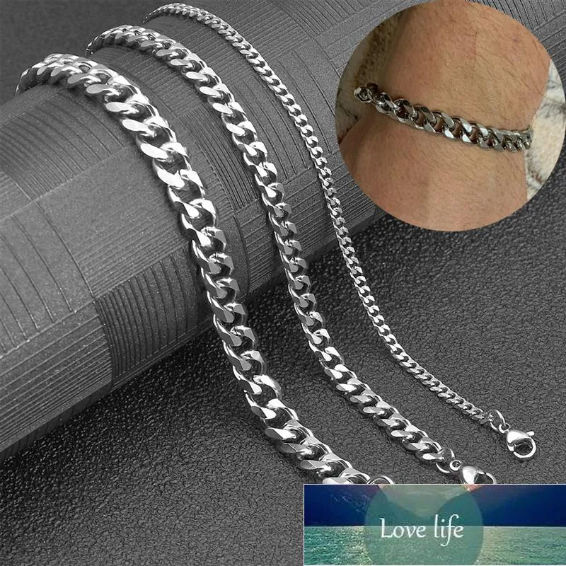 Bracelet de chaîne en acier inoxydable de mode chaude pour hommes femmes bijoux de mariage cadeau 3/5/7mm chaîne cubaine réglable hommes Bracelet prix usine conception experte qualité