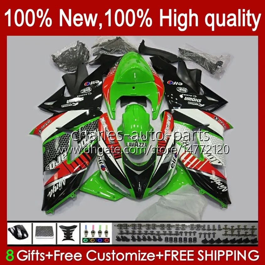 OEM-carrosserie voor Kawasaki Ninja ZX1000 ZX-10R ZX1000CC 06-07 Moto Body 14NO.8 ZX 10R 10 R 1000 CC 1000CC 2006 2007 ZX10R 06 07 ZX1000C 2006-2007 Valerijen Groene Voorraad