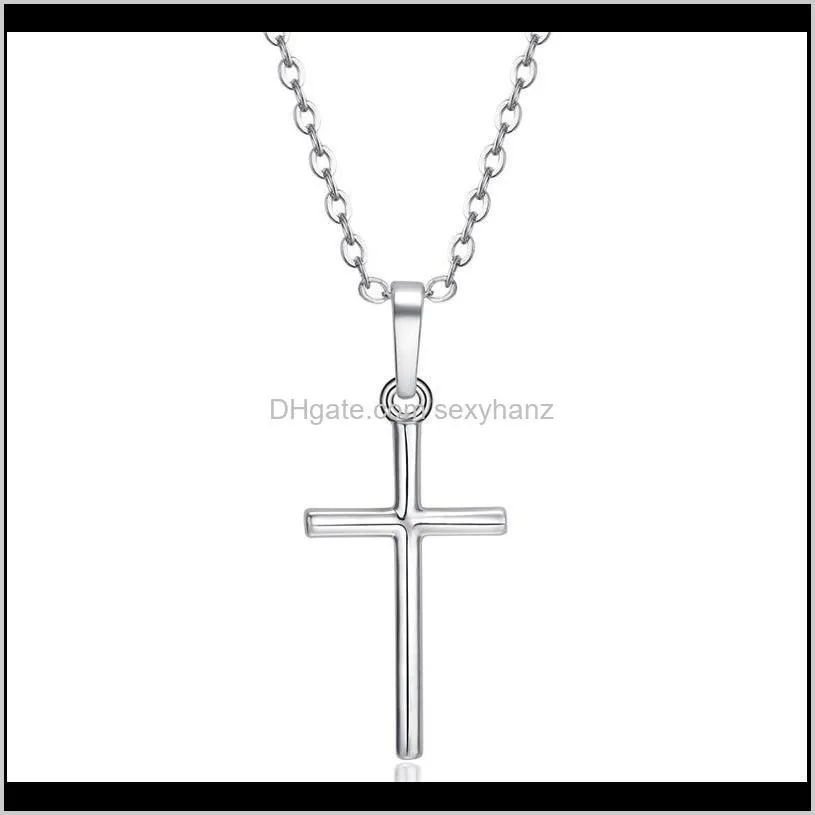 fashion stainless steel pendant necklace chain bijoux for women trend personality punk cross style lovers gift hip hop jewelry