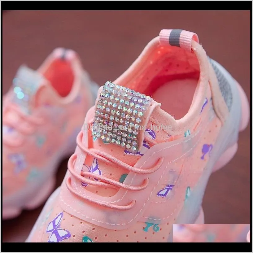 children casual shoes for girls baby boys shoes breathable anti-slip led design sneakers girls soft soled walking shoes 201201