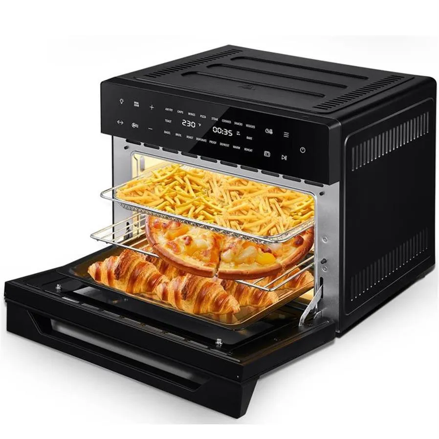 Amerikaanse stock geek chef airocook 31qt air friteuse broodrooster oven combo, met extra grote capaciteit, familiegrootte, 18-in-1 aanrecht oven DHL325E