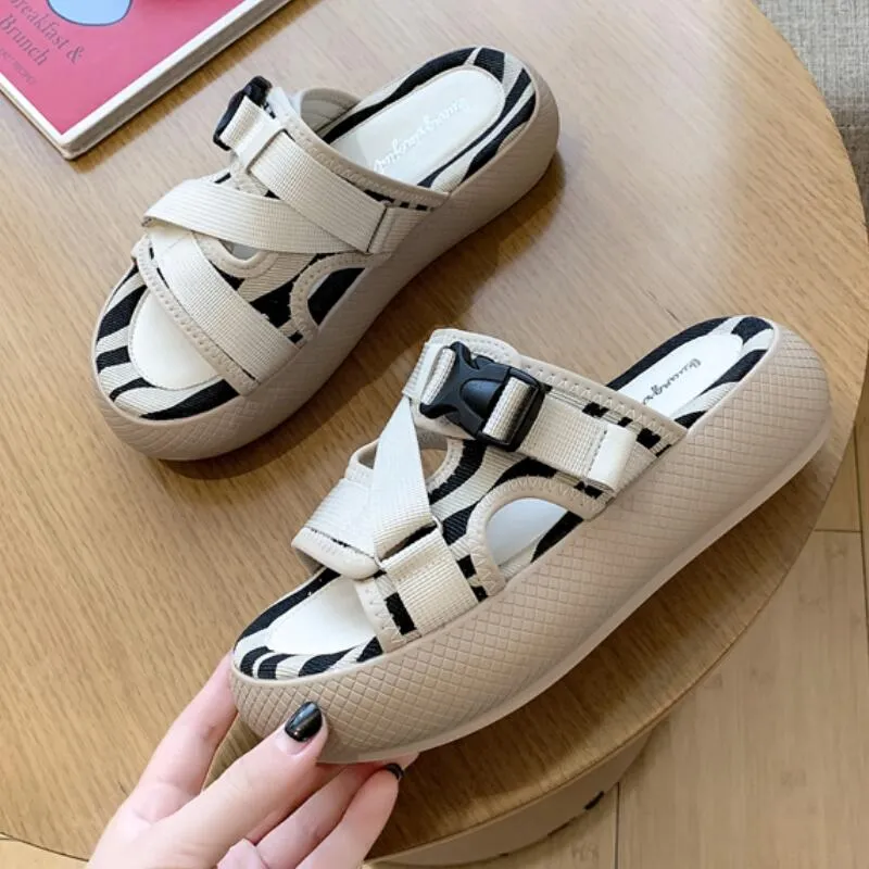 Women Wedges Summer Casual Flip Flops Platform Slipper Beach Sport Sandals Light Comfort Shoes Flats Slides