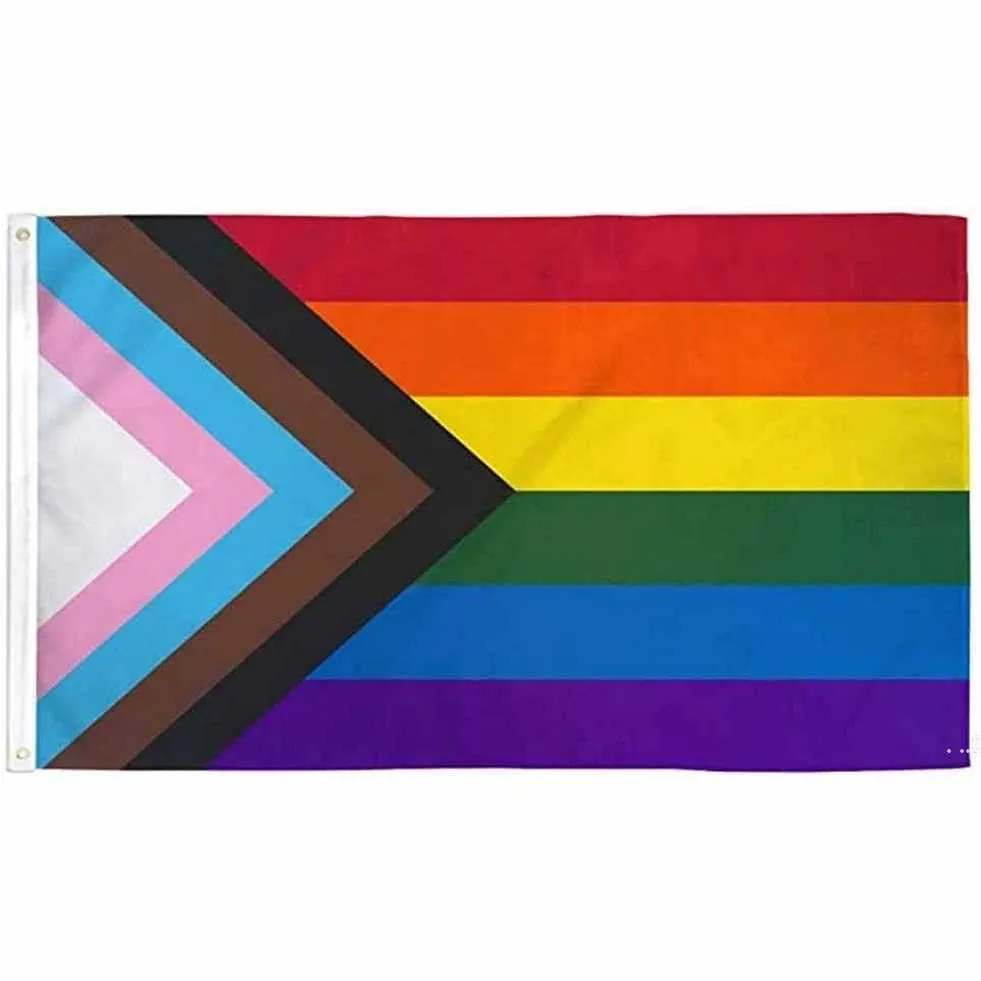 LGBT Gay arc-en-ciel drapeau haute qualité prêt à expédier Direct usine Stock Double couture 90x150cm 3x5 pieds DAP307