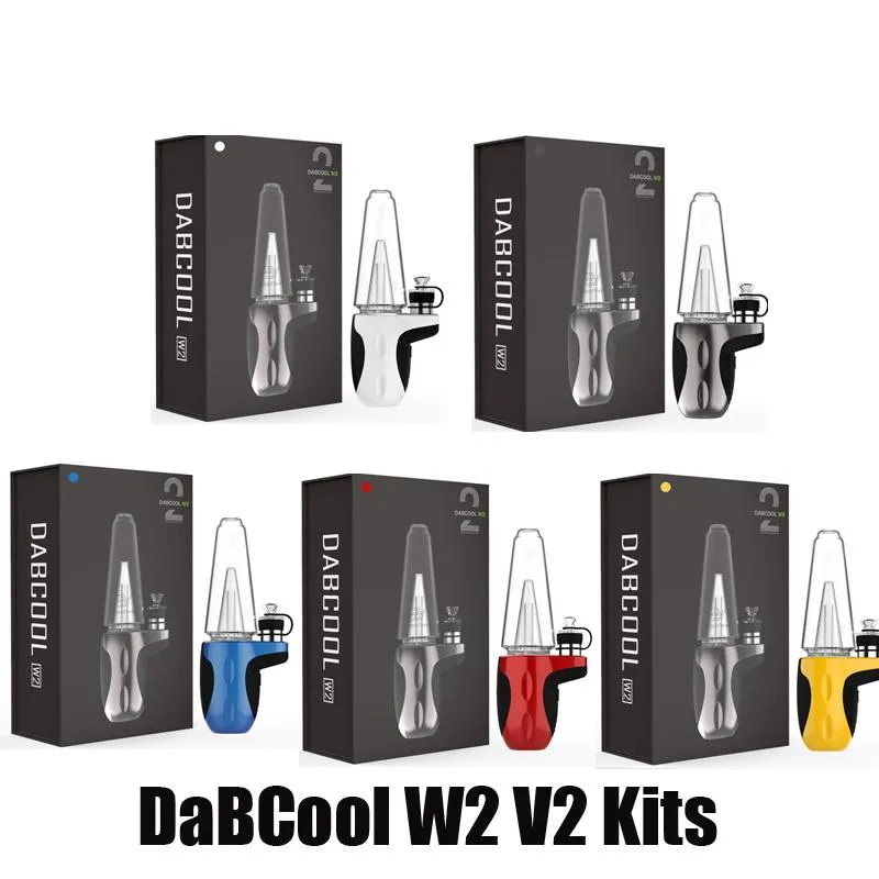 Otantik Dabcool W2 V2 Enail Kit Hookah Calmu Konsantresi Shatter Dab Dab Teçhizat Vape Modu 4 Isı Ayarları Sıcaklık Kontrolü 5 Renk