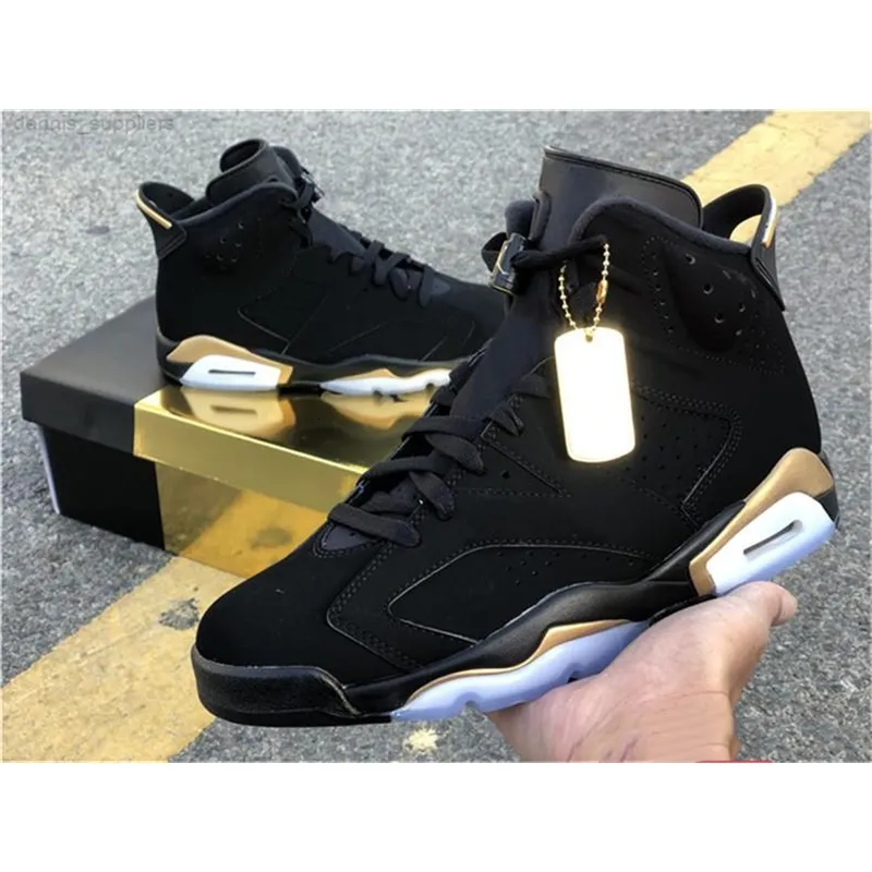 2021 Släppt Autentiska 6 DMP 6S Svart Metallic Guld Retro CT4954-007 Basketskor Herr Dam Sport Sneakers Med Originalkartong