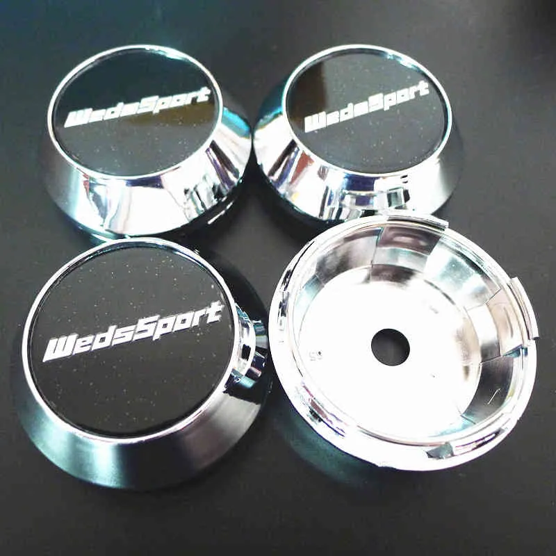 4PCS 65mm WedsSport Wheel Center Caps Hub Weds Sport Emblem Badge Rims täcker bil styling tillbehör