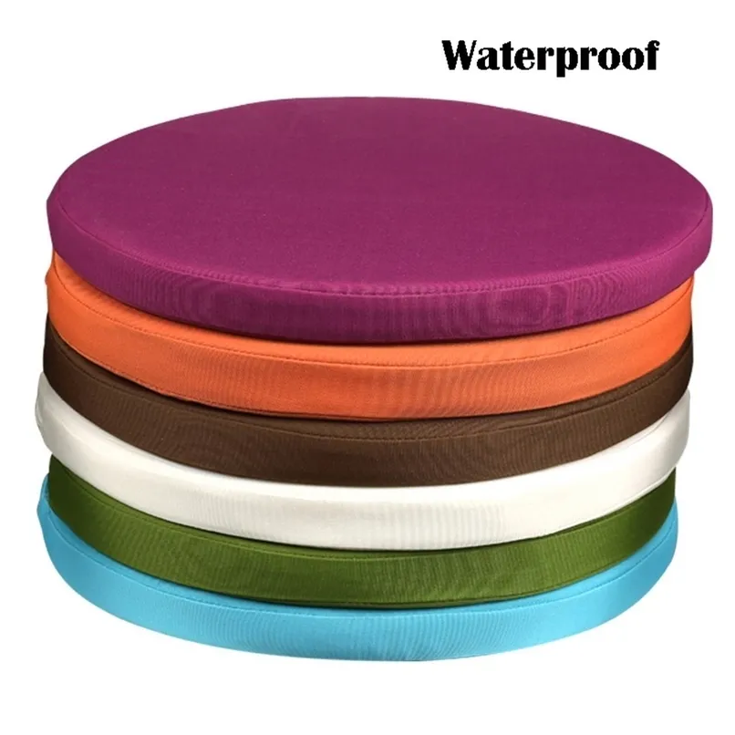 Coussin de chaise rond imperméable d'extérieur de 45 cm avec siège profond de remplacement de remplissage pour banc de meubles de patio 211203