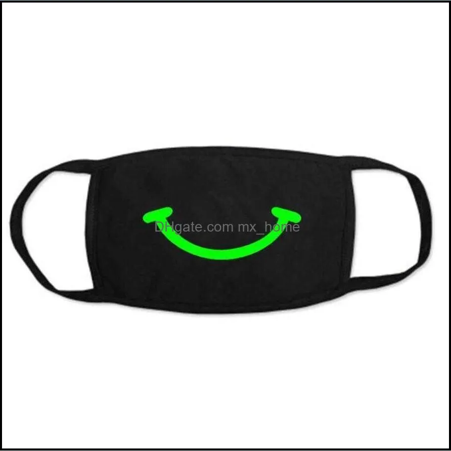 Designer Masks Outdoor Cute Mouth Anti-Dust Sport Luminous black Face Warm Cotton Cycling Mask High Quality Halloween party masks YORJ