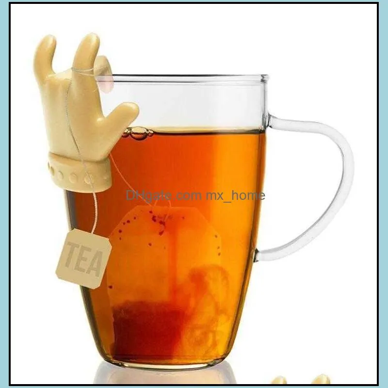 Coffee & Tea Tools Mini Finger Shape Bag Shelf Silicone Creative Tea Spoon Holder Teas Tools DDC5594 XMAI