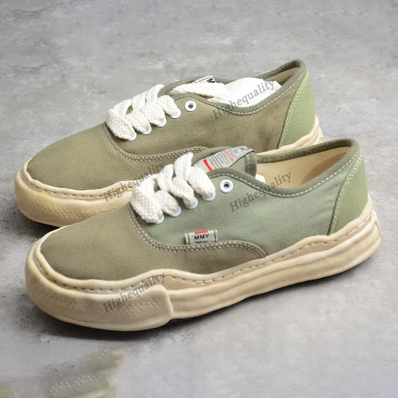 Maison Mihara Yasuhiro MMY Shoes OG Sole Toe Cap Canvas Lowcut Sneaker Mens Platform Womens Leather Suede White Black Casual Sneakers