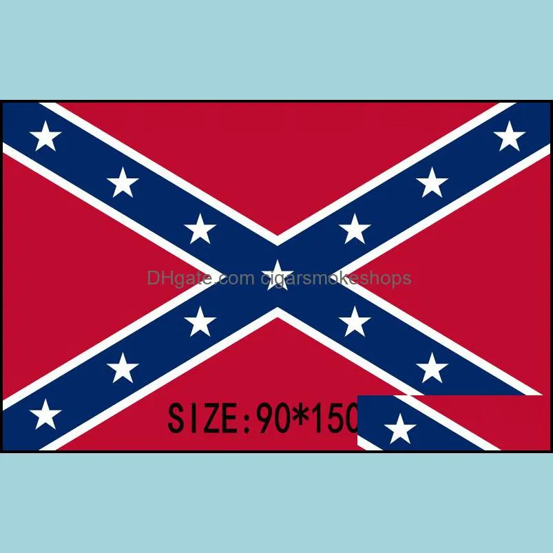 Banner Flags Festive & Party Supplies Home Garden Confederate Rebel Civil War Flag Battle Two Sides Printed National Polyester 90X150Cm Drop