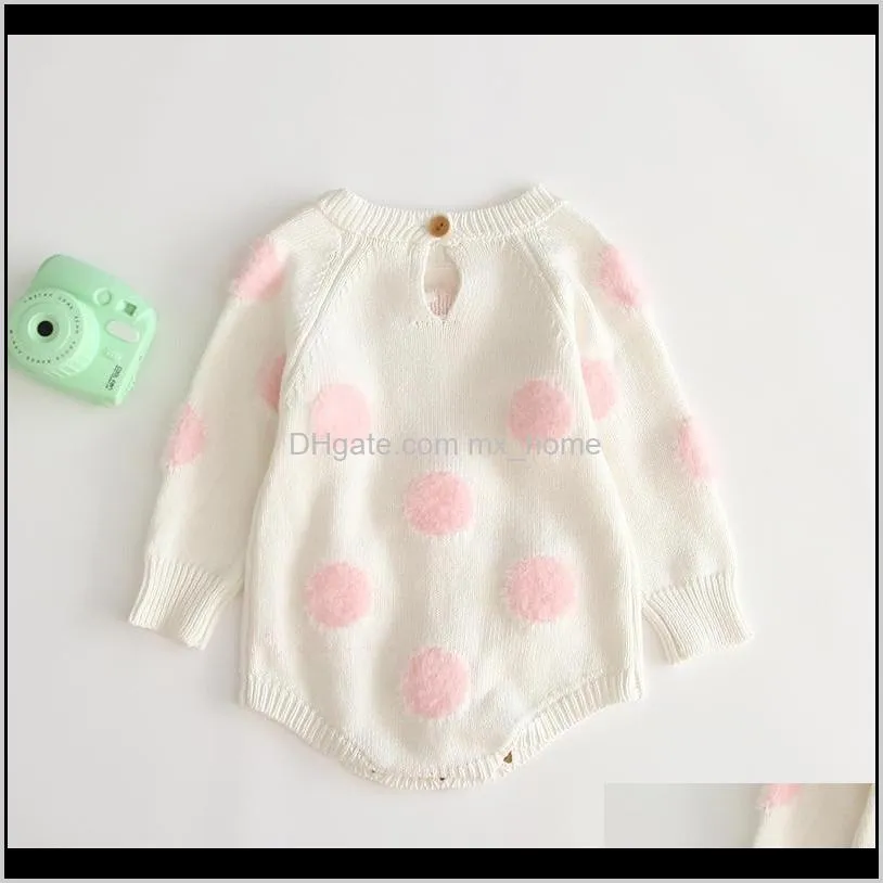 newborn girls autumn knitted rompers long sleeve flocking wool pullover kids onesies girls soft solid outfits 0-3t