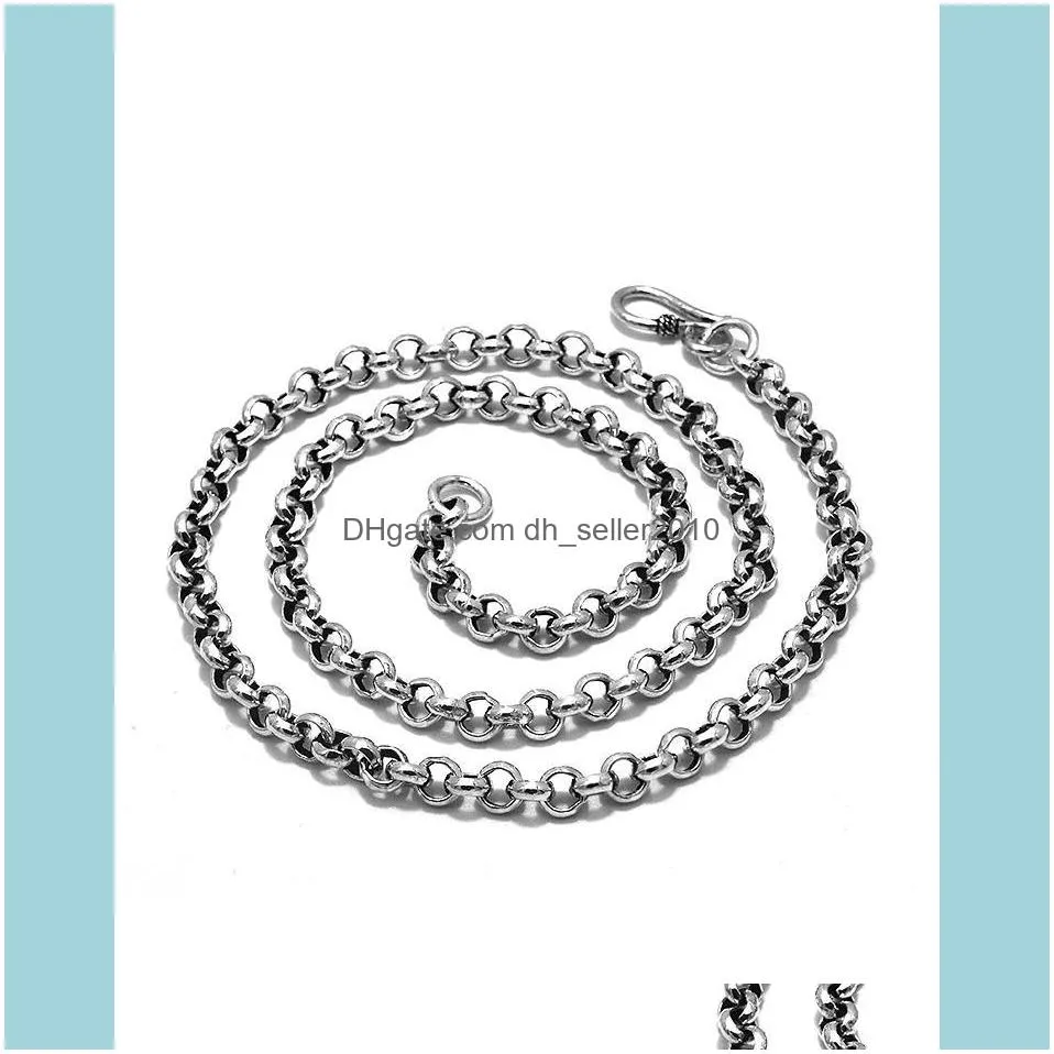 100% 925 Sterling Silver Belcher Chain Necklace 3.5 - 5.5mm Long Fit For Pendant Thai Jewelry Gift Men Women Chains