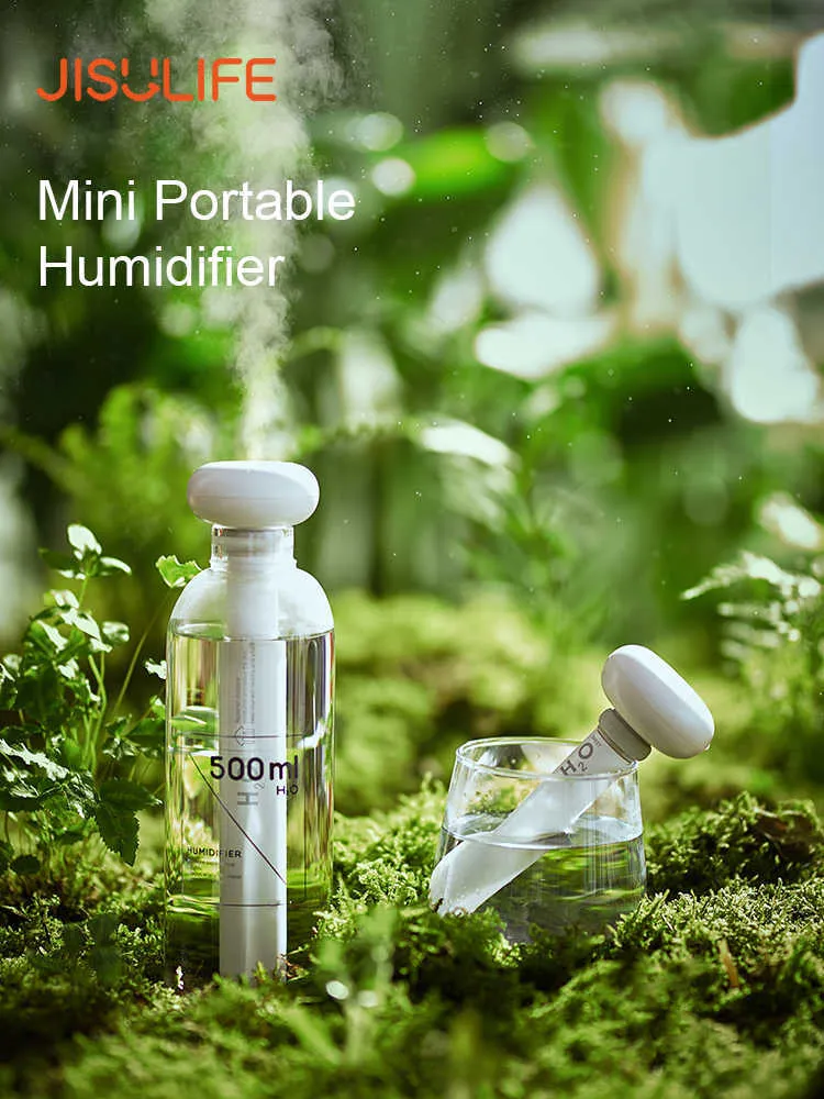JISULIFE Portable Air Humidifier Face Moisturizer Mini Silent USB Aromatherapy Diffuser Difusor Moisturizing for Home Office 210724