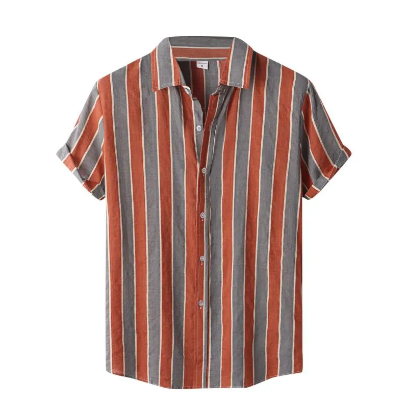 Vertical striped short sales sleeve shirt mens