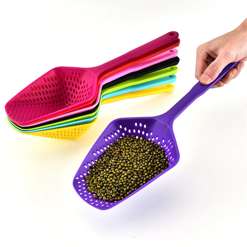 Kitchen Colanders Nylon Strainer Kitchen Utensil Gadget Scoop Colander No-stick Drain Colanders Shovel Leaking Kitchen Tools