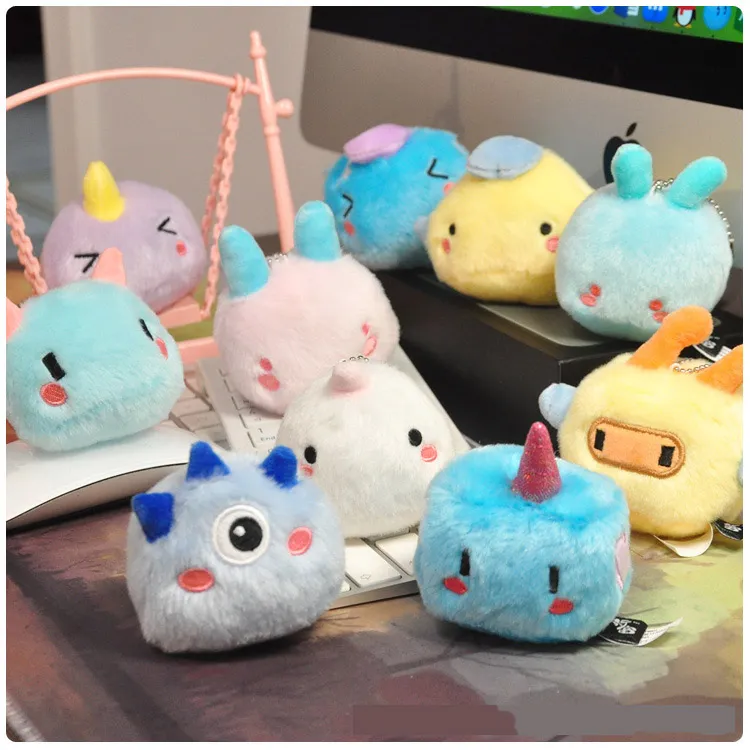 Cute 8cm Anime Expression 10 style Plush Keychains Toy Geometry Monster Toys Unicorn Soft Dolls Pillow Kids Baby Gift Children's Bed Room Decorationde compression