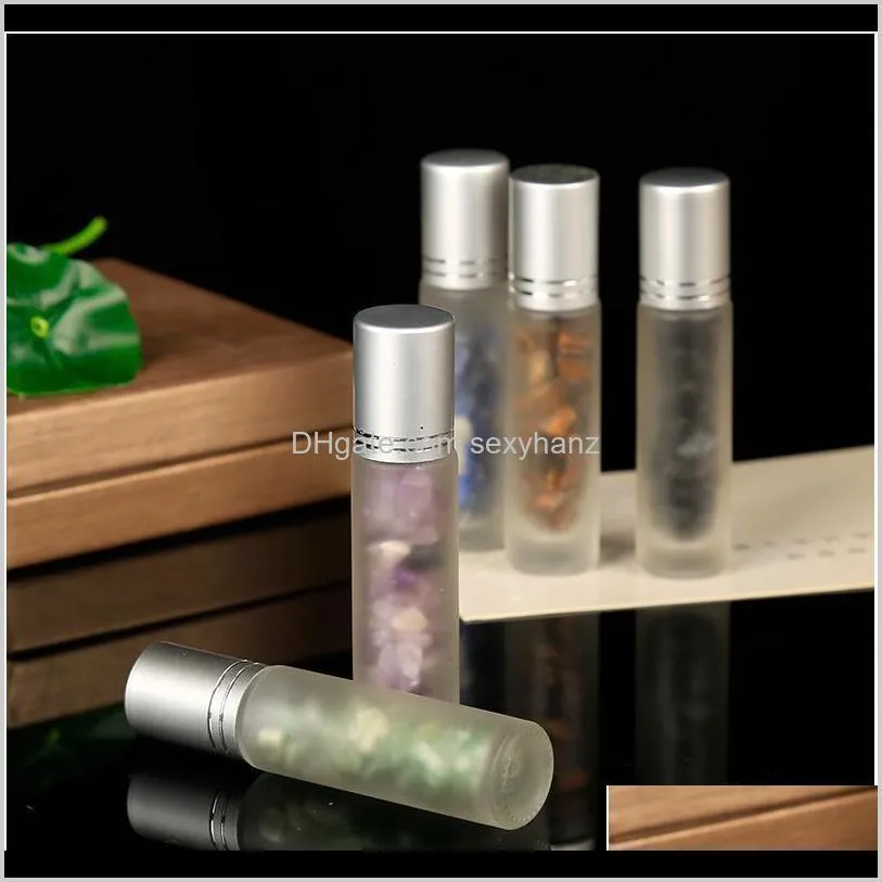 1pc perfume bottles have a ball natural rose quartz filled with crystal ore rubble grind arenaceous feeling party qylfjm