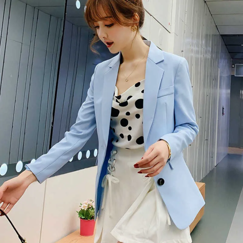 Women's Suit Jacket Herfst Koreaanse Business Casual Wild Small West Body Temperament Lange Mouwen 210527