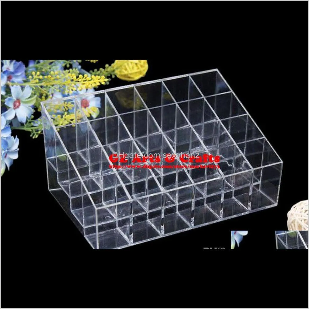 transparent acrylic / plastic 24 booths lipstick lip gloss display stand make-up storage cosmetic organizer jewelry display stand pen