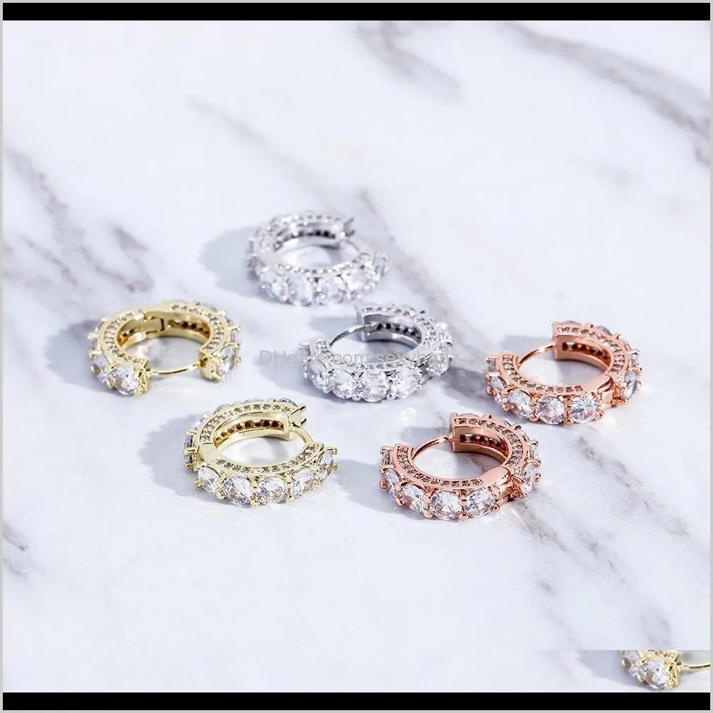 bling bling 18k gold plated fashion huggies earring for women earring jewelry copper diamond ear stueds