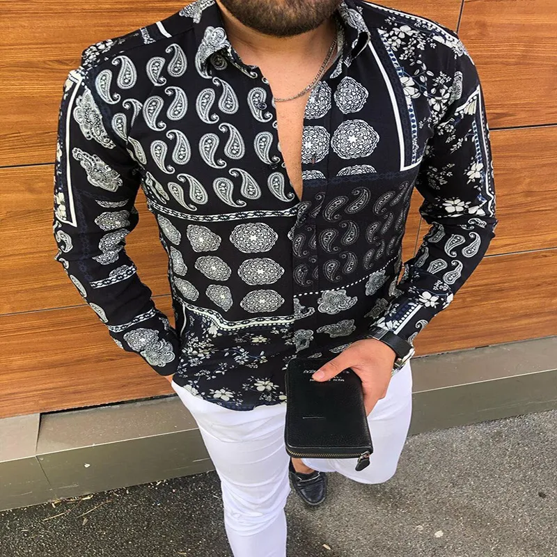 Casual long sleeve deals paisley vintage shirt