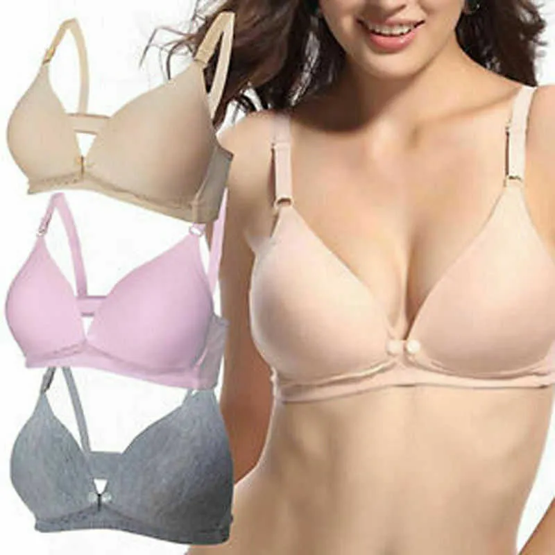 Hot Solid Soft Women's Seamless Mother Bra Maternity BRA Push Up Feeding Underkläder Komfort Sov Bralette Maternity Nursing Bra Y0925