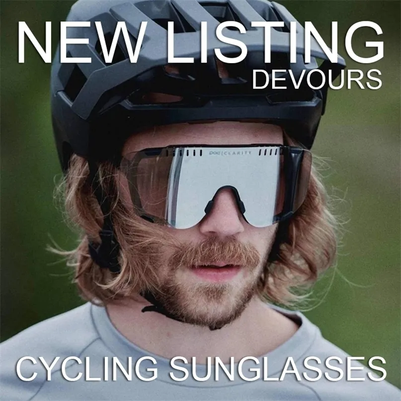 DEVOURS UV400 Cycling Sunglasses Outdoor Sports Glasses Road Bike Bicycle For Men Women Eyewear Goggles 220301