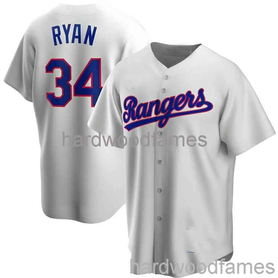 Personnalisé Nolan Ryan # 34 Cooperstown Jersey Cousu Hommes Femmes Jeunesse Kid Baseball Jersey XS-6XL