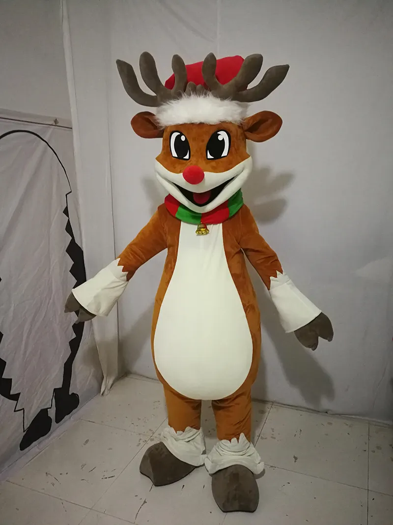 Cadılar Bayramı Ren Geyiği Maskot Kostümü Yüksek Kalite Özelleştir Çıkık Hayvan Peluş Anime Tema Karakter Yetişkin Boyut Noel Karnavalı 237s