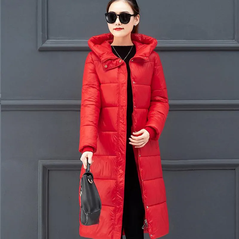 Women's Trench Coats Coat Parkas Hoodies Winter Big Fur Medium-length Jacket Autumn And 2021 Super-long In Europe America 801