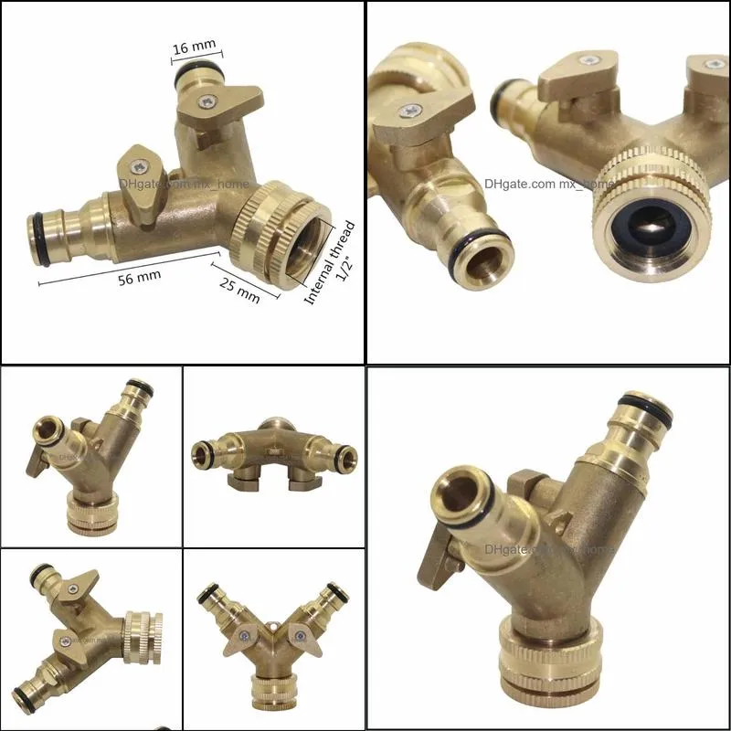 3/4` Copper A Two-way Ball Valve Switch Fitting Garden Hose Brass Water Connectors 1/2` Pipes Watering Equipments