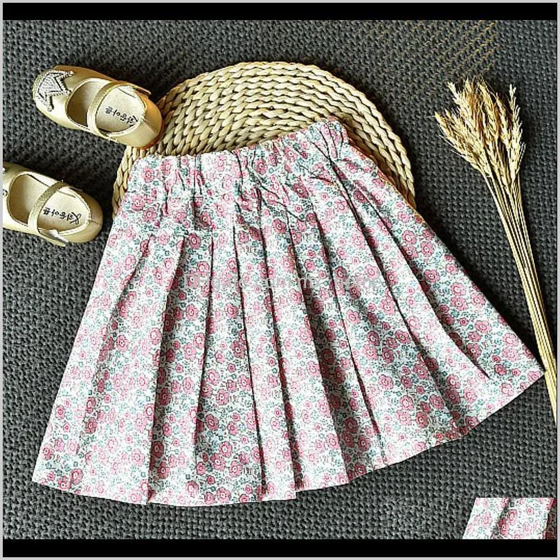 children`s clothing summer new girl sweet ruffled collar puff sleeve shirt + floral pleated skirt baby fashion cute clothes 2 sets