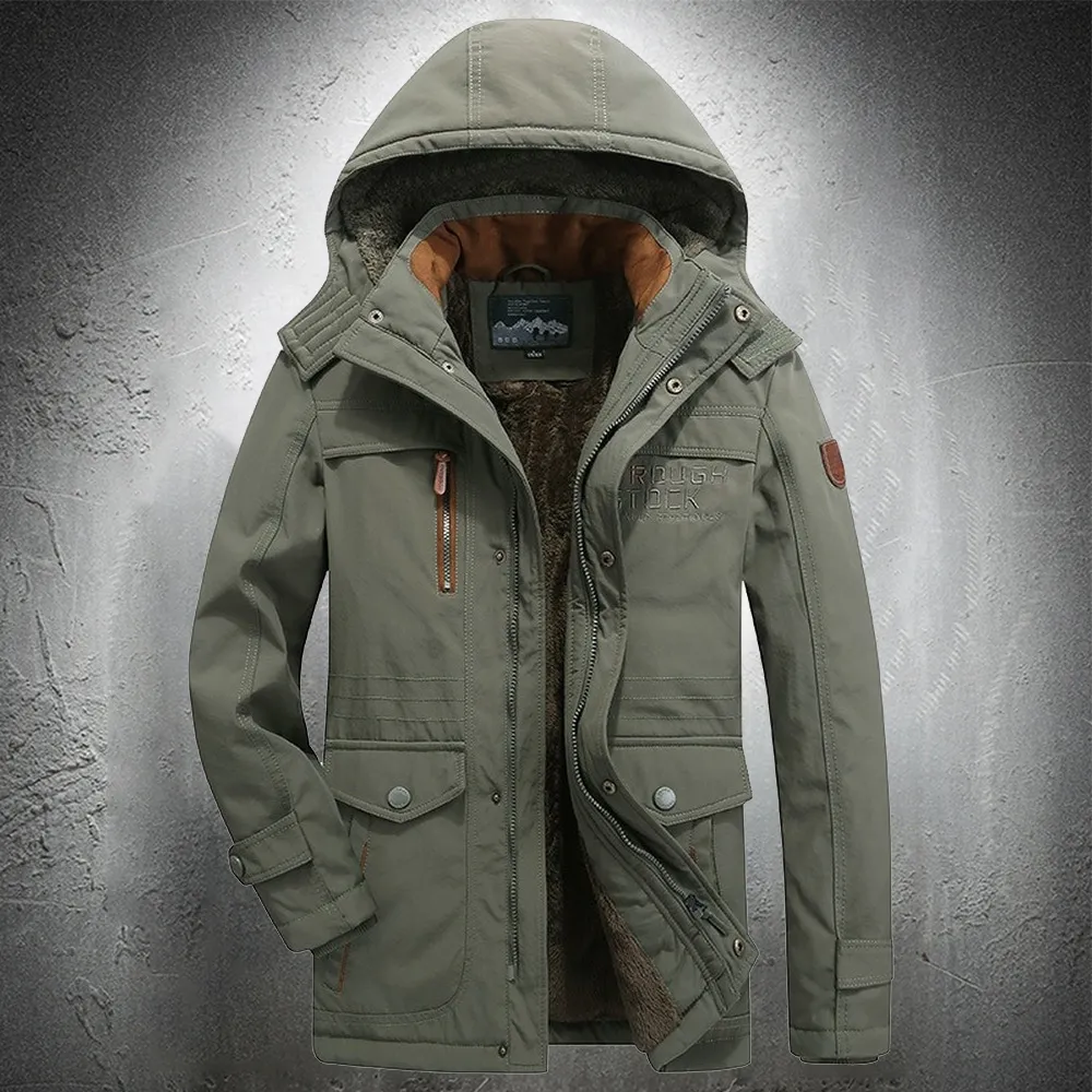 Winterjas Heren Parka's Outdoorjas met capuchon Dikker warme jas Bont gevoerde herenkleding met meerdere zakken Wintermodekleding