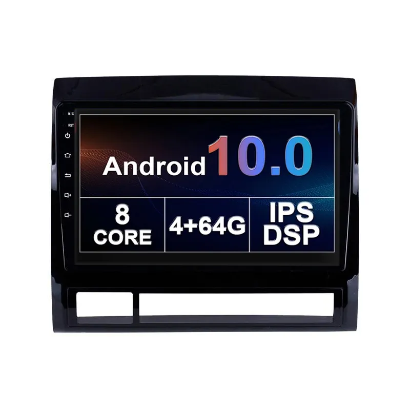 Auto DVD Video Stereo Head Unit Player für Toyota Tacoma 2005–2013 Android 10 Zoll 4G 64G Unterstützung Carplay OBD2 Mirror Link Lenkradsteuerung