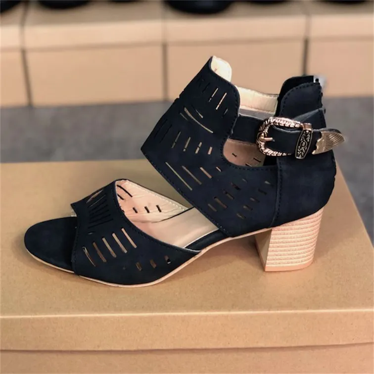 2021 Designer Women Sandal Summer High Heel Sandals Black Blue Party Slides with Crystals Beach Outdoor Casual Shoes large size W33