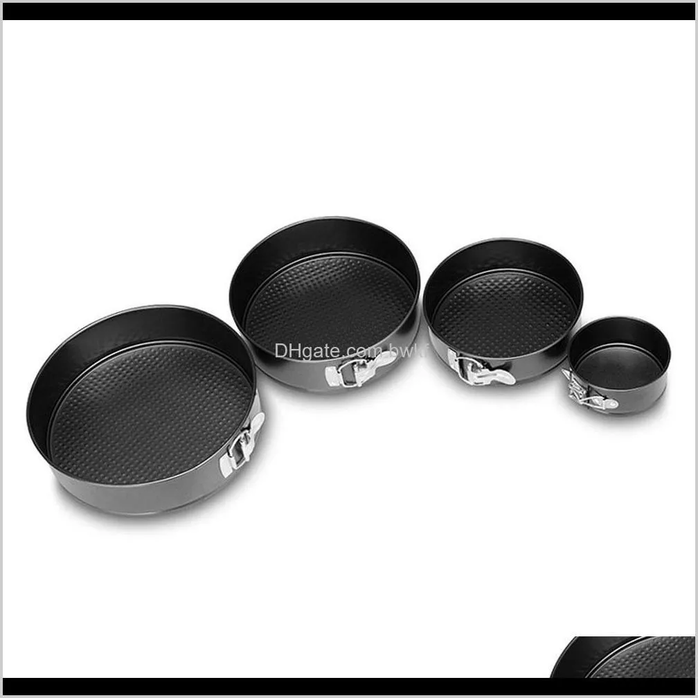eco-friendly stocked 4pcs carbon steel cake baking pan bottom removable mold spring cheesecake bakeware pan 4 /7 /9 /10 inch